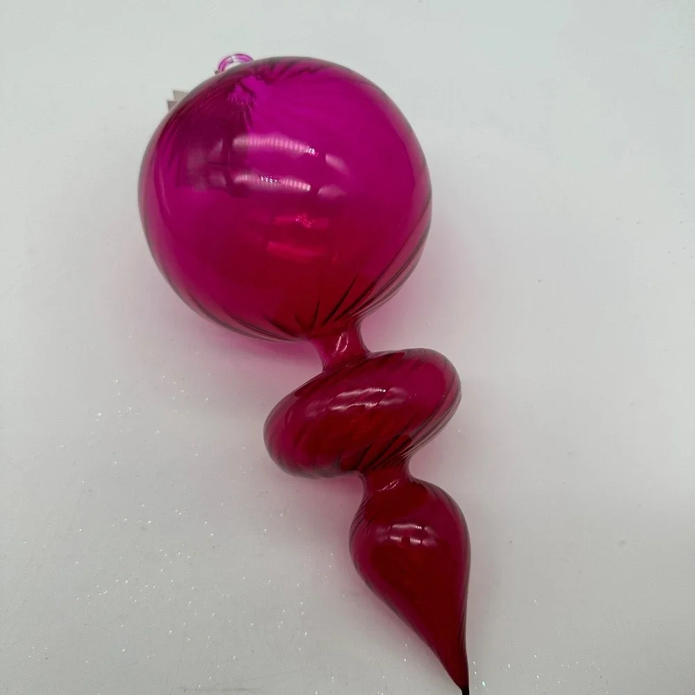 Christopher RADKO SPIRAL‎ FANTASIES Fuchsia Italian Drop Ornament 1997 97-310-0